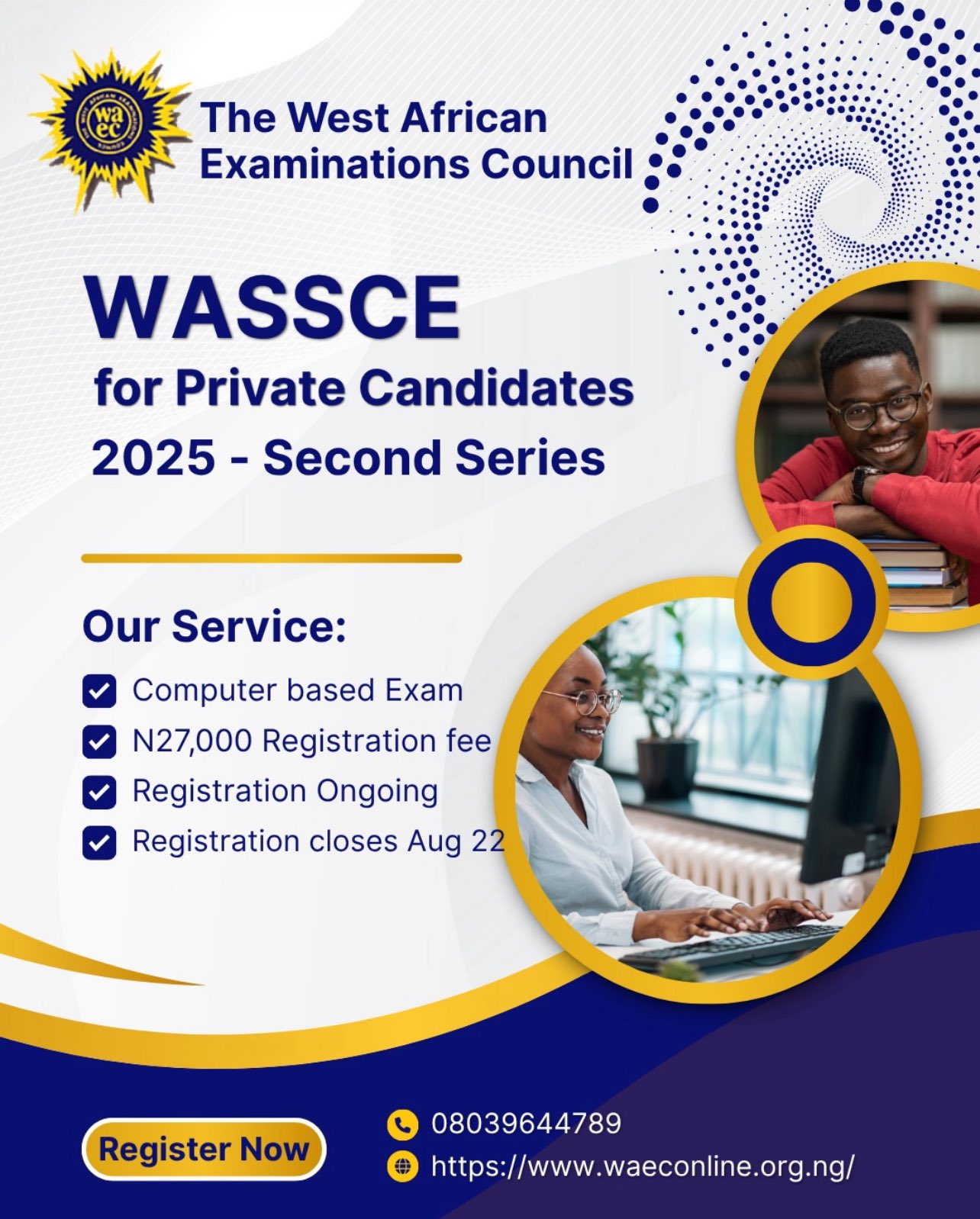 WAEC GCE Registration Form 2025 — WASSCE for Private Candidates Second Series